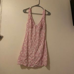 Pink Flower Mini Dress